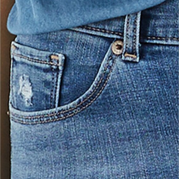 Levi’s Classic Straight Leg Jeans Slightly Distressed Mid Rise Blue Worn Once 16 - Picture 10 of 10